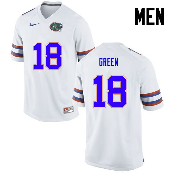 NCAA Florida Gators Daquon Green Men's #18 Nike White Stitched Authentic College Football Jersey DTC8764NS